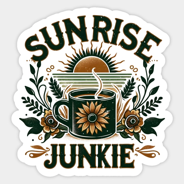 Sunrise Junkie Cottage Sticker by Sideways Tees